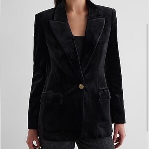 Express Elegant Black Velvet Women's Blazer